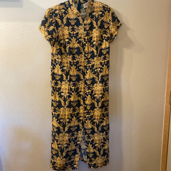 Vintage C.W Rose faux button front floral dress size 10 - Picture 1 of 5